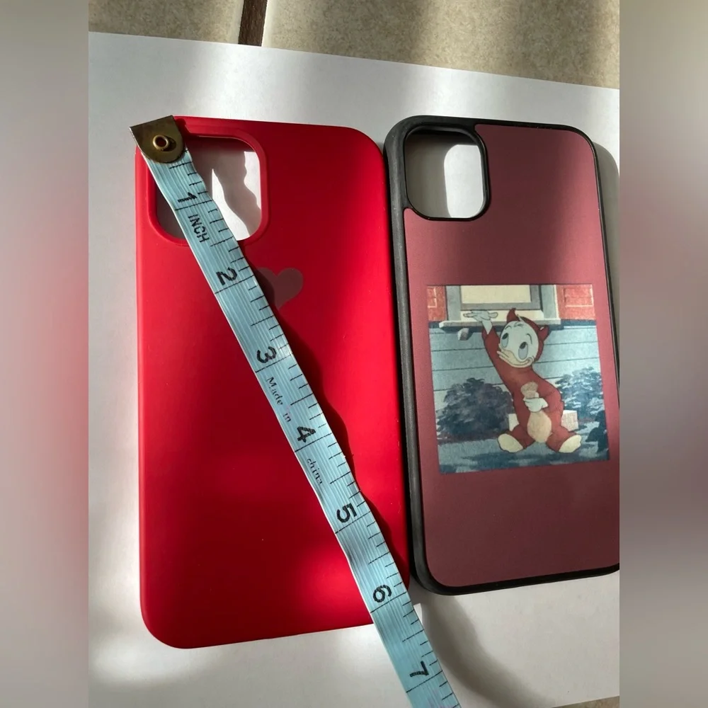 iphone 11 red heart and donald duck